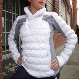 Lululemon Run: Goose Down Run Insulator Pullover SIZE 12 Heathered Blurred Gray